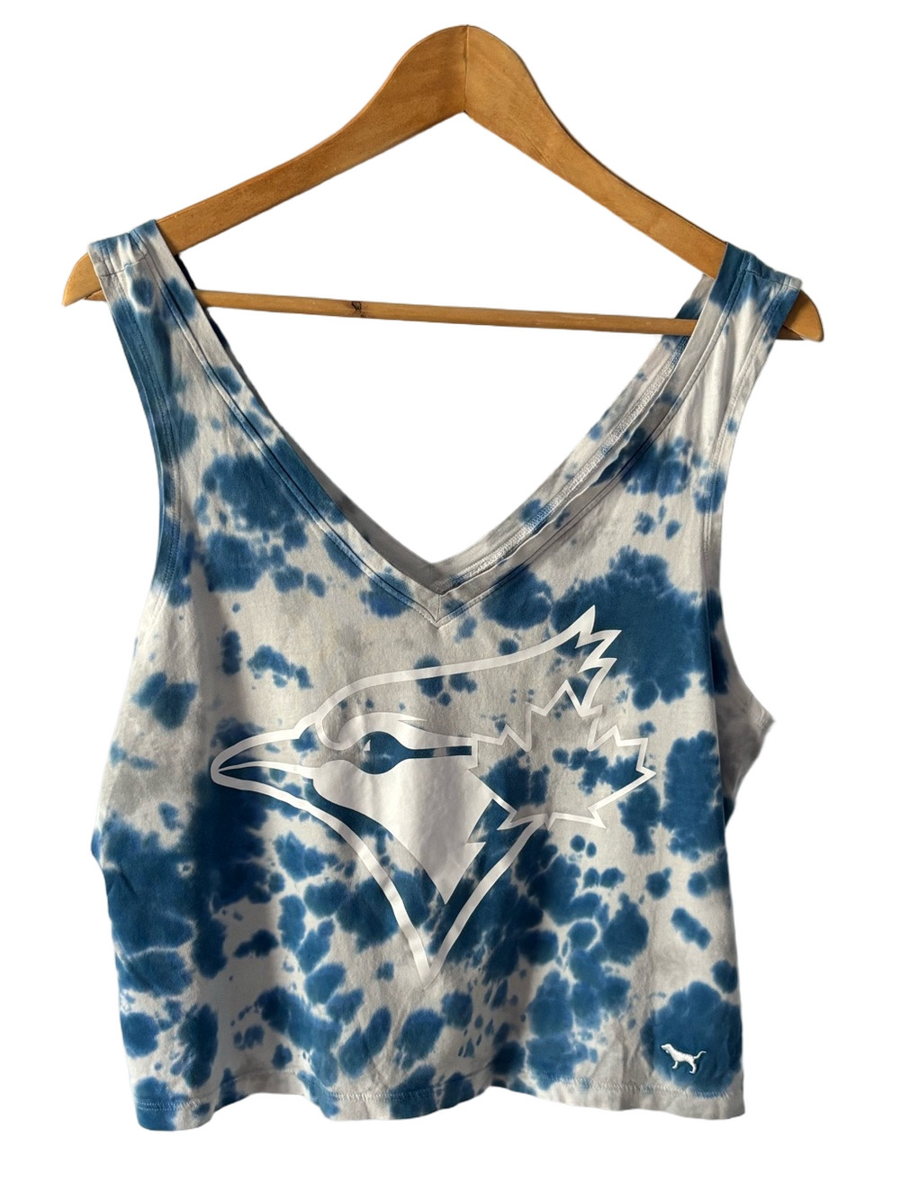 PINK Victoria's Secret x MLB Toronto Blue Jays Tie-Dye Crop Tank M Deep V-Neck
